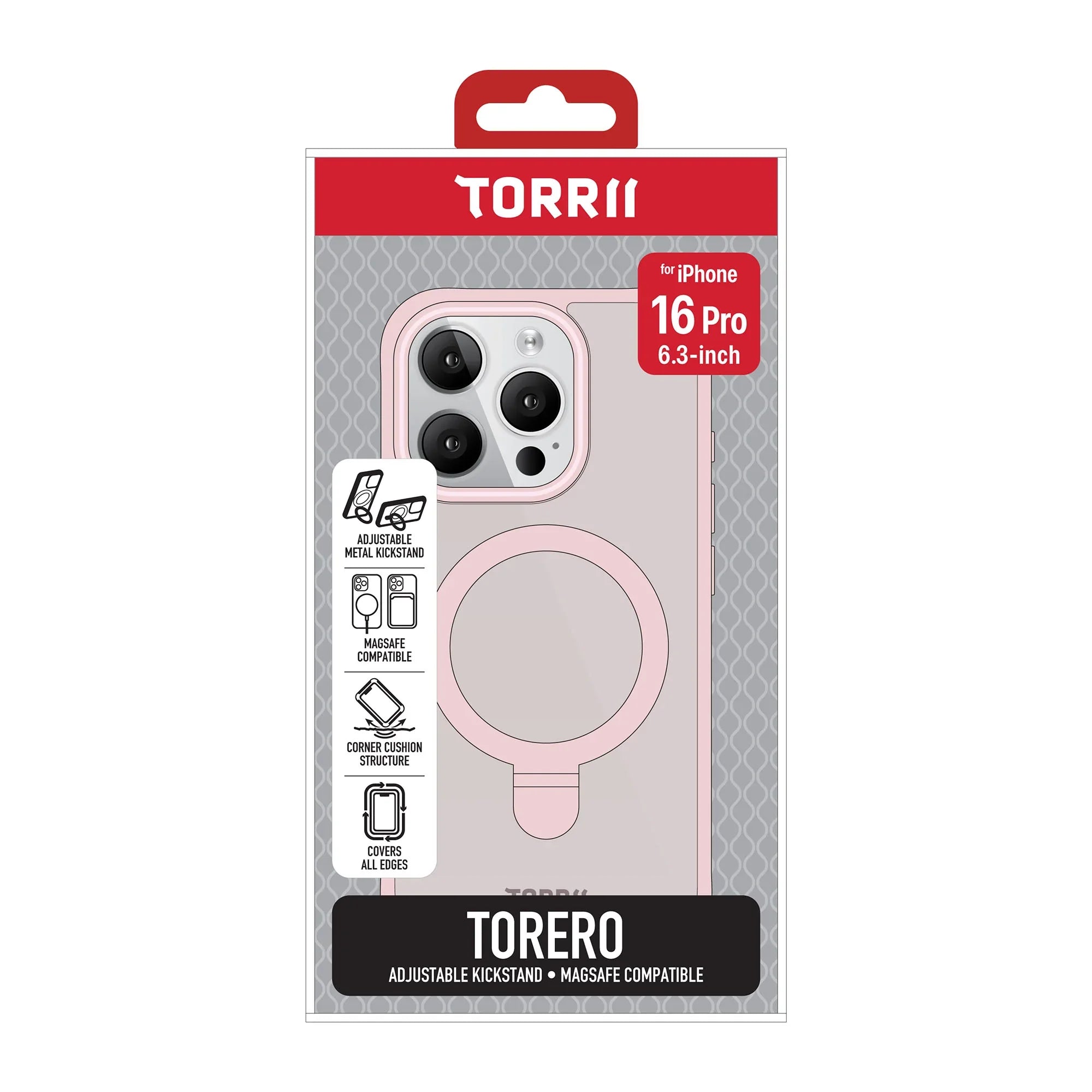 iPhone 16 Pro Torrii Torero Stand Magsafe Cover - Pink - Tashqila iPhone 16 Pro Torrii Torero Stand Magsafe Cover - Pink - Tashqila